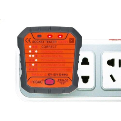 UA999 Socket Detector Multi-function Plug Leakage Polarity US Regulations Safety Tester Outlet 50 ~ 60Hz