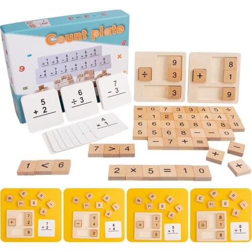 Kids Arithmetic Learning Math Toys Wooden Addition And Subtraction Digital Building Blocks Calculation Board Educational Toys