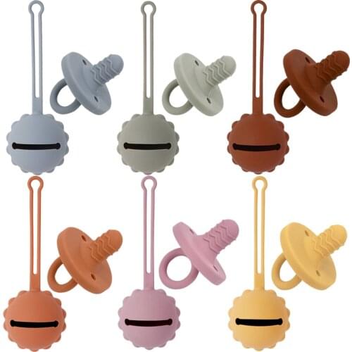 Baby Silicone Nipple Set Pacifier Holder BPA Free Infant Portable Soother Container Box Nipple Storage Box Food Grade Silicone