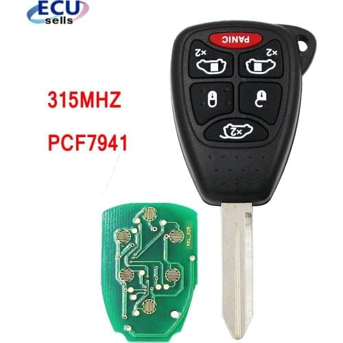 5+1B Keyless Remote Key Fob Chip ID46 315mhz for Chrysler DODGE Grand Caravan OHT692713AA-OHT692427AA-MSN5WY72XX-PCF7941