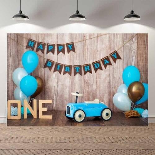 1st Birthday Photography Background Birthday Party Balloon Flowers White Toy Bear Backdrop Decor Photocall Backdrop Photo Studio