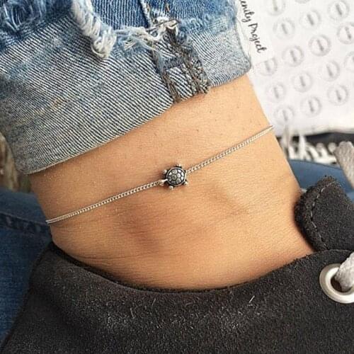 Summer Beach Turtle Shaped Charm Anklets for Women Ankle Bracelet Woman Sandals on The Leg Chain Foot Jewelry Accessories