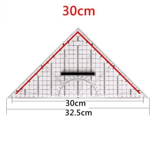 14CM/20CM/30CM Drawing Triangle Ruler Protractor Measurement Ruler With Handle Multi-function Drawing Design Ruler Stationery