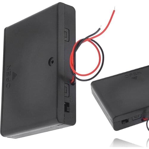 Mayitr 6x AA 1.5V Battery Holder Plastic Metal High Quality Storage Box Case ON/OFF Switch With Cap Wire For Batteries