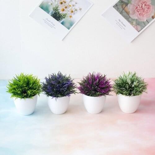 Multicolor Artificial Plastic Potted Plant Bonsai Simulation Flower Grass Home Decor Fake Plants Party Office Desk Ornaments
