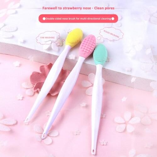 Soft Blackhead Remover Lip Exfoliating Brush Safe Double-Sided Wash Face Brush Face Scrub Washing Brush Beauty Skin Care