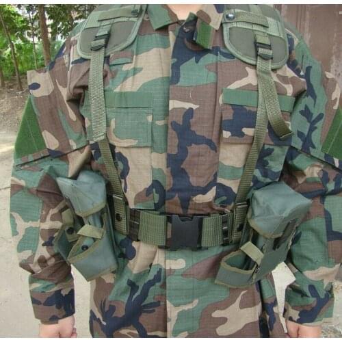 Vietnam War Us Army Field H-Type Load Bearing Suspenders Magazine Pouch Belt SET