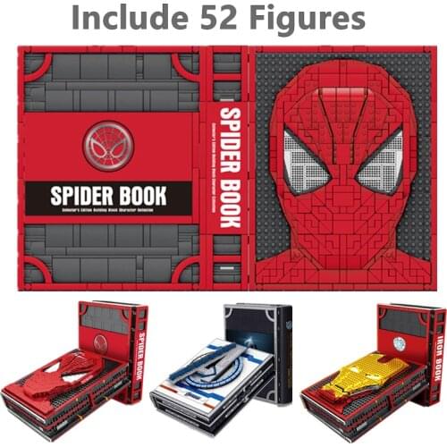 New Funny 52 Mini Dolls Marvel Avengers Ironman Spider Man Heroes Display Book Ideas Figures Building Blocks Toys Gifts