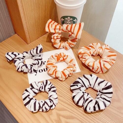 New Winter Velvet Giraffe Plush Scrunchie Kids Girls Hair Bands Ponytail Holder Headband Fashion Hair Accessories Headdress