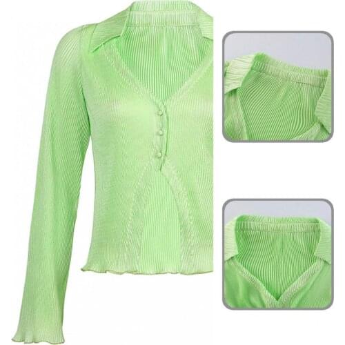 Autumn Stylish Irregular V Neck Single Breasted Shirt Women Office Shirt Ribbing for Dating