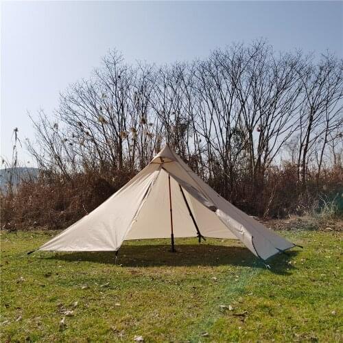 Ultralight Rodless Pyramid Mesh Tent Dual Layer Single Person Camping Tent One Room One Hall Waterproof 4 Season Tent for Beach