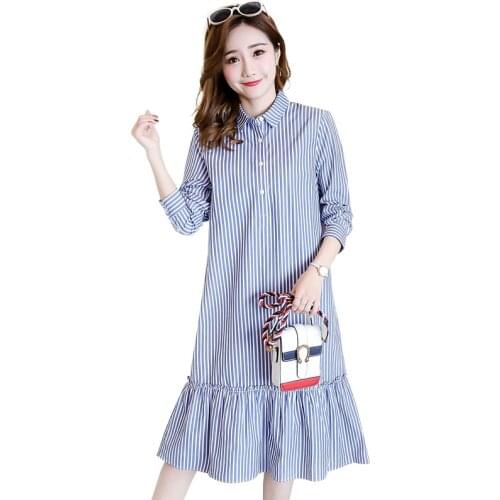 2020Striped Dress Lining Dress for Pregnant Maternity Women Clothes Breastfeeding Pregnant Clothes Pregnancy Long Sleeve Clothes