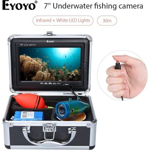 Eyoyo 7" 15/30M IR +White LED Lights Fish Finder LCD TFT Monitor Detector Underwater Fishing Camera Fish Finder Video Fishfinder