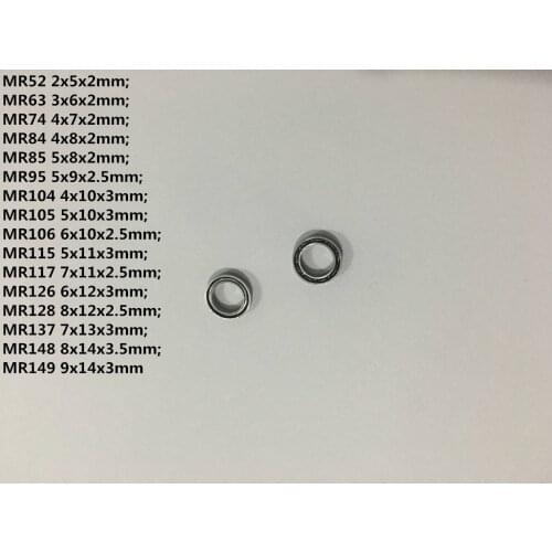 5pcs MR Series MR52 MR63 MR84 MR105 To MR149 Miniature Model Bearing Open Type Deep Groove Ball Bearings