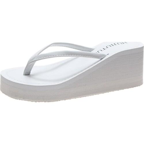 Thick Bottom Platform Wedges Sea Flip-Flop Thong Sandals Summer Shoes Soft Bathroom Slippers Slides Outdoor Indoor Shoes Women