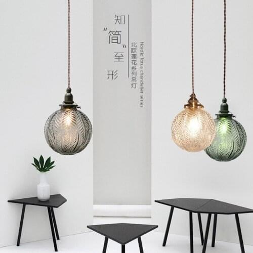 Glass Chandelier Hanging Lights Living Room Restaurant Pendant Lamps Shop Bedroom Bedside Creative Decoration Retro LED Lighting