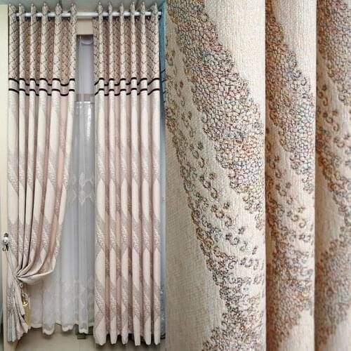 High-end Velvet Gilded Curtains for Living Dining Room Bedroom Blackout Curtains High End European style Luxury Window Valance