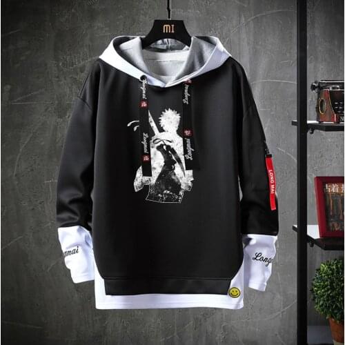 Japan anime Bleach Hooded Teenagers cartoon Costume Unisex Casual Fake Two-Piece Hoodies Sweatshirt jacket coat