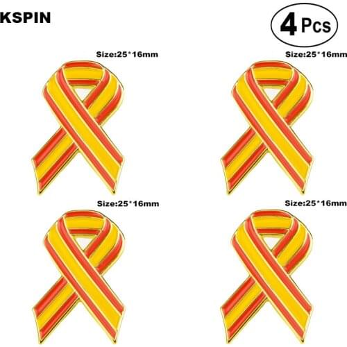 Spain Bow Brooches Lapel Pin Flag badge Brooch Pins Badges 4pcs