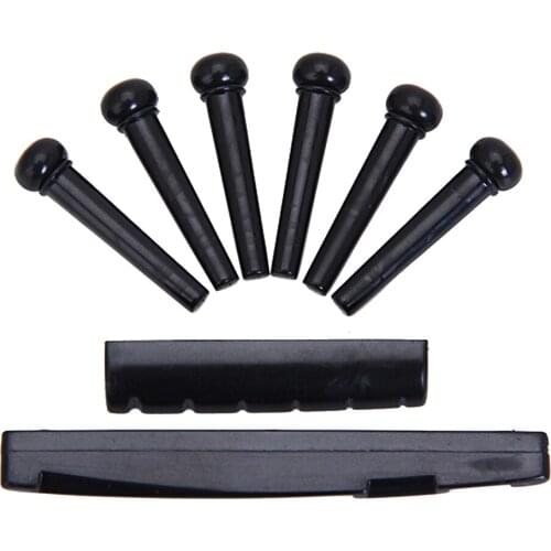 1 Set Bridge Pins Saddle Nut for Folk Guitar Replacement Accessory
