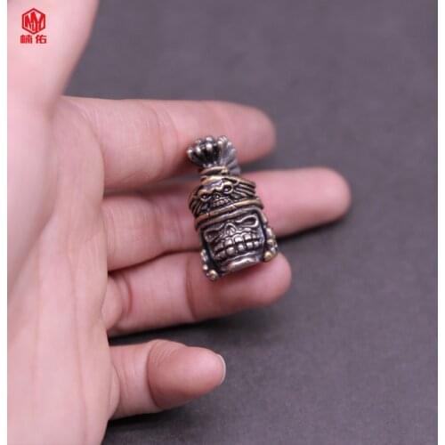 1PC Ancient Warrior Retro Brass White Copper EDC Paracord Beads Lanyard Pendants Knife Beads Umbrella Rope Cord Beads Pendants