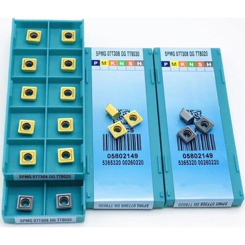 10PCS carbide inserts SPMG07T308 DG TT8020 TT9030 indexable turning inserts for U-drilling metal lathe parts tools SPMG 07T308