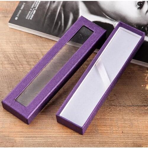 100 pcs High Quality Paper Pen Pencil Case With Clear Window Box Display Boxes Wedding Gift Customized LOGO