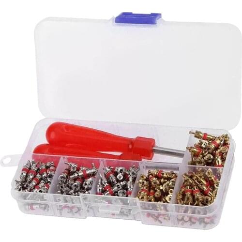 242Pcs New Car A/C Air Conditioning R134a Valve Core Assortment+Remover Tool Kit Set Environmental O-ring Good Seal
