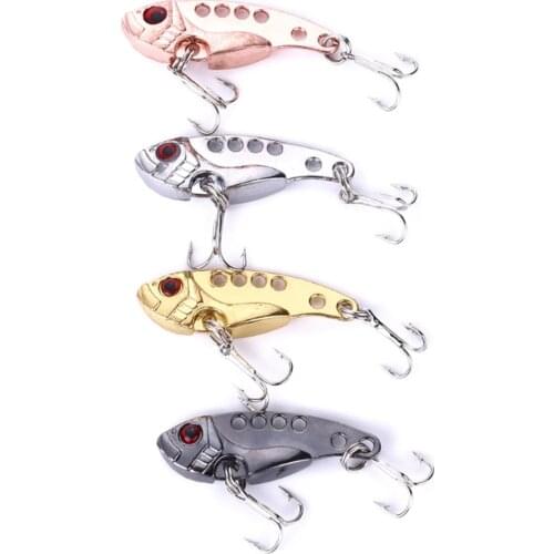 4pcs/lot Metal VIB 3.5G/3.5CM Fishing Lure Vibration Spoon Spinner Lure Crankbait Bass Artificial Hard Bait Cicada VIB Tackle