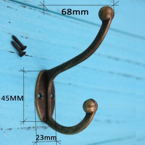 5pcs Vintage Bronze Hook Hat Coat Hanger Door Wall Bathroom Kitchen Towels Holder Household Storage Tools Gadgets Diy Hardware