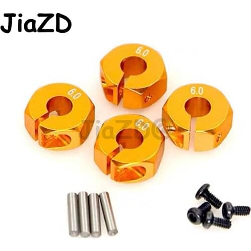 8PCS Aluminum 6.0 Wheel Hex 12mm Drive Hubs With Pins Screws For RC HSP HPI Tamiya Traxxas Crawler Car Buggy Monster