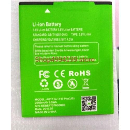 100% New XGODY X17 pro phone 2500mAh Battery Board for XGODY X17 Pro/MG16 4G LTE 5Inch Smart Phone MTK6737 Quad Core
