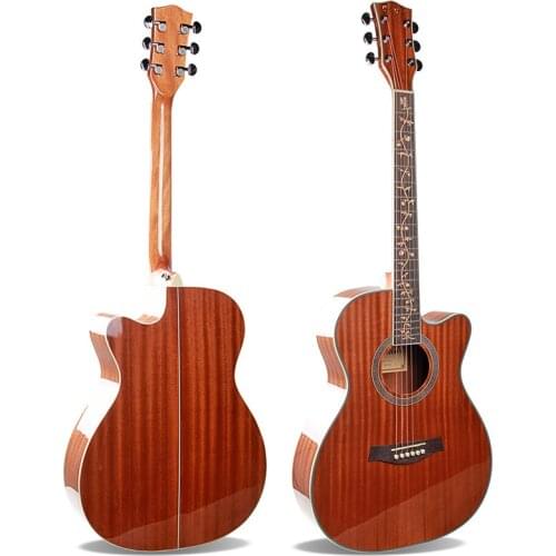 40 Inch Folk Guitar Sapele 6 String Acoustic Guitar Flower Rosewood Fingerboard Guitar Concert Musical Instrument Gift AGT266