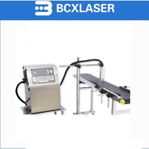 Small character date QR code printing Automatic ink jet printer eggs bottles print with on line marking table and sensor