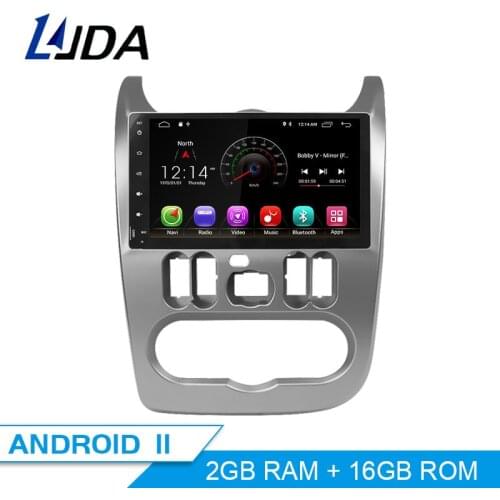 LJDA Android 10.0 Car DVD Player For Logan Sandero Duster 2015 2016 Car Multimedia Player GPS Navigation 1 Din Car Radio Stereo