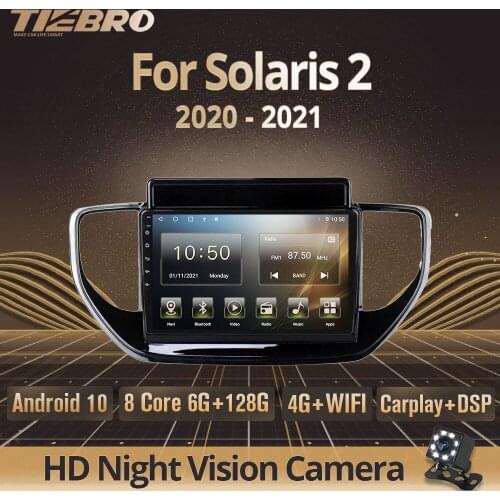 Tiebro Car Radio For Hyundai Solaris 2 II 2020-2021 Car GPS Navigation Player Carplay 2DIN Android10 Audio For Cars NO 2DIN DVD