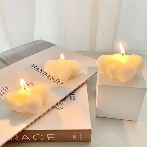 1 Piece Fragrance Candle Creative Cloud Shape Wax Scented Candles Perfume Relaxing Home Geometric Decoration Birthday Gift