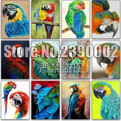 Colorful Parrot 5d Diy Diamond Painting Cross Stitch Diamond Embroidery Mosaic Animals Paintings Full square Rhinestone Gifts