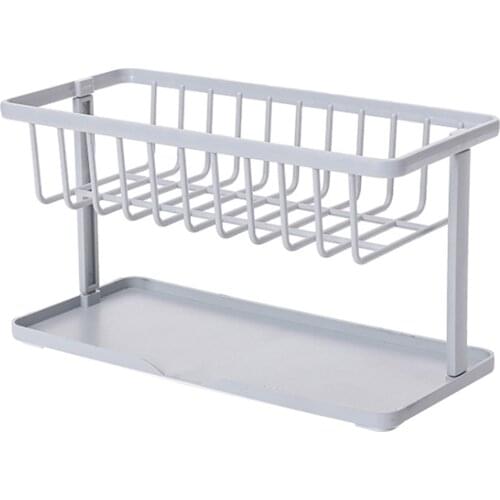 2 Layer Sponge Sink Holder Bath Ball Drain Rack Kitchen Bathroom Storage Shelf Strainer Organizer