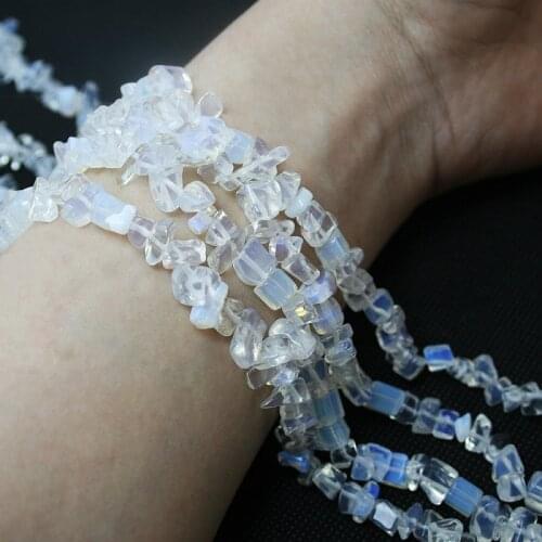 Chips Beads Freeform Opal Transparent gravel Bead,Natural Stone Beads For Jewelry Making Diy Bracelet Strand 34"