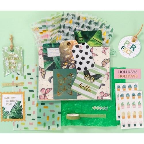 Fromthenon 107 Pcs/Set Material Paper Spree Memo Pad Small Fresh Journal Sticker DIY Base Background paper set School Supplies