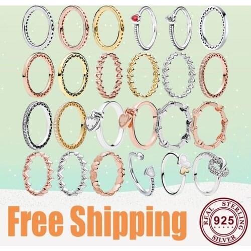 S925 Sterling Silver Rose Gold Heart-shaped Pan Rings Suitable For Diy Jewelry For Womens Wedding Party Gifts