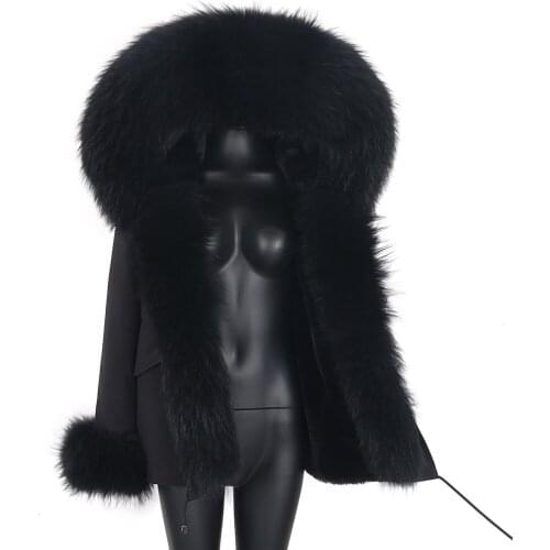 2021 Winter Jackets Natural Fur Coat 7XL Womens Coat Thick Warm Parkas Womens Rear Fur Coat Outwear Streetwear Waterproof