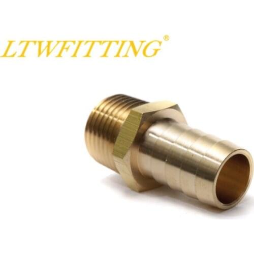 LTWFITTING Brass Barb Fitting Coupler / Connector 5/8" Hose ID x 1/2" Male NPT