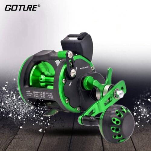 Goture STTL20/30 Metal Round Baitcasting Fishing Reel With Line Counter Sea Trolling Reel Drum Reel For Right Hand Retrieve