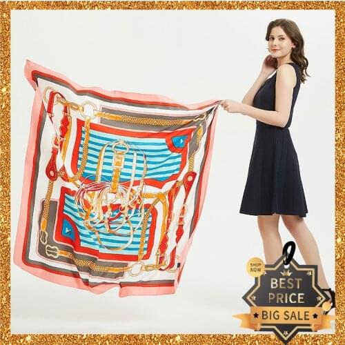 2020 New Print Women Big Scarf 130cm Square Pashmina Twill Silk Feeling Ladies Kerchief Luxury Scarves Hijab Fashion Shawl Wrap