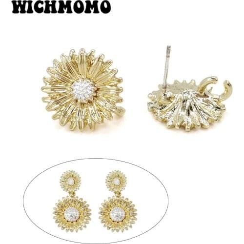 2020 New Fashion 15mm 6pieces High Quality Zinc Alloy Little Flowers Earring Base Connectors for DIY Earring Jewelry Accessories