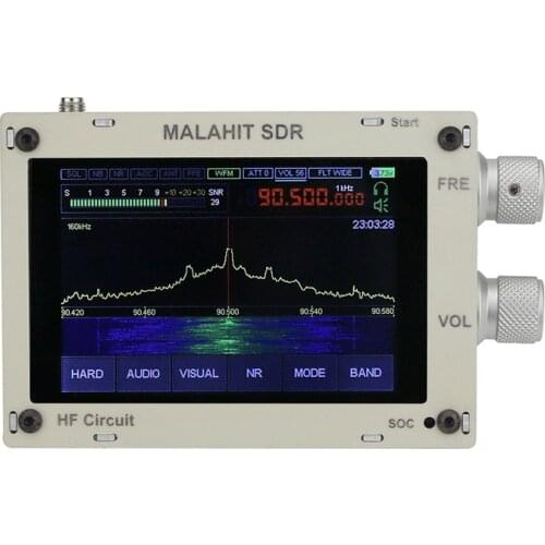 New Hifi Audio 50KHz - 2GHZ MALAHIT SDR DSP SDR Receiver SDR Radio AM/SSB/NFM/WFM w/ Speaker 3.5" Screen