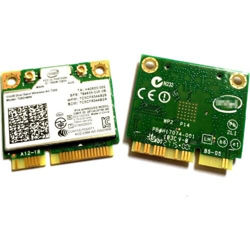 New Half Mini PCI-e bluetooth Wireless wifi card Dual Band 7260 7260HMW Wireless AC +Bluetooth 4.0 Wireless-AC WiFi BT 4.0