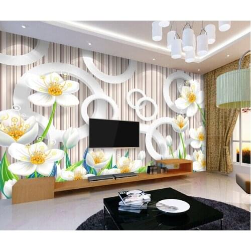 Custom 3D floral wallpaper, warm elegant flower murals for the living room bedroom TV background wall waterproof papel de parede